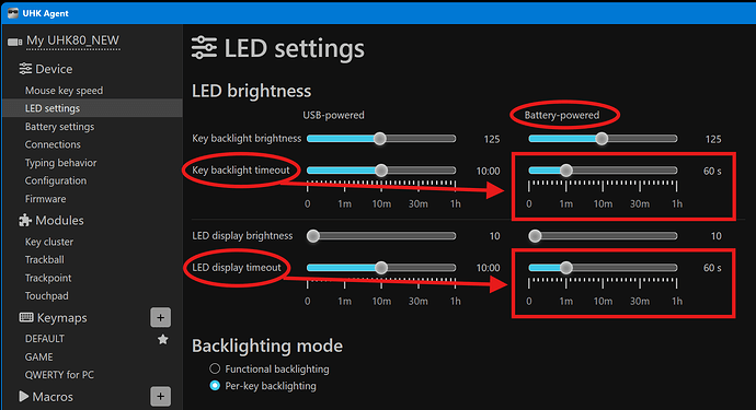 Backlight timeout