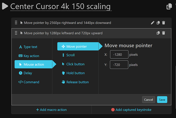 Center Cursor 4k with scaling