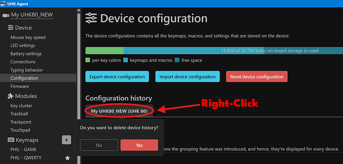 Delete Config History